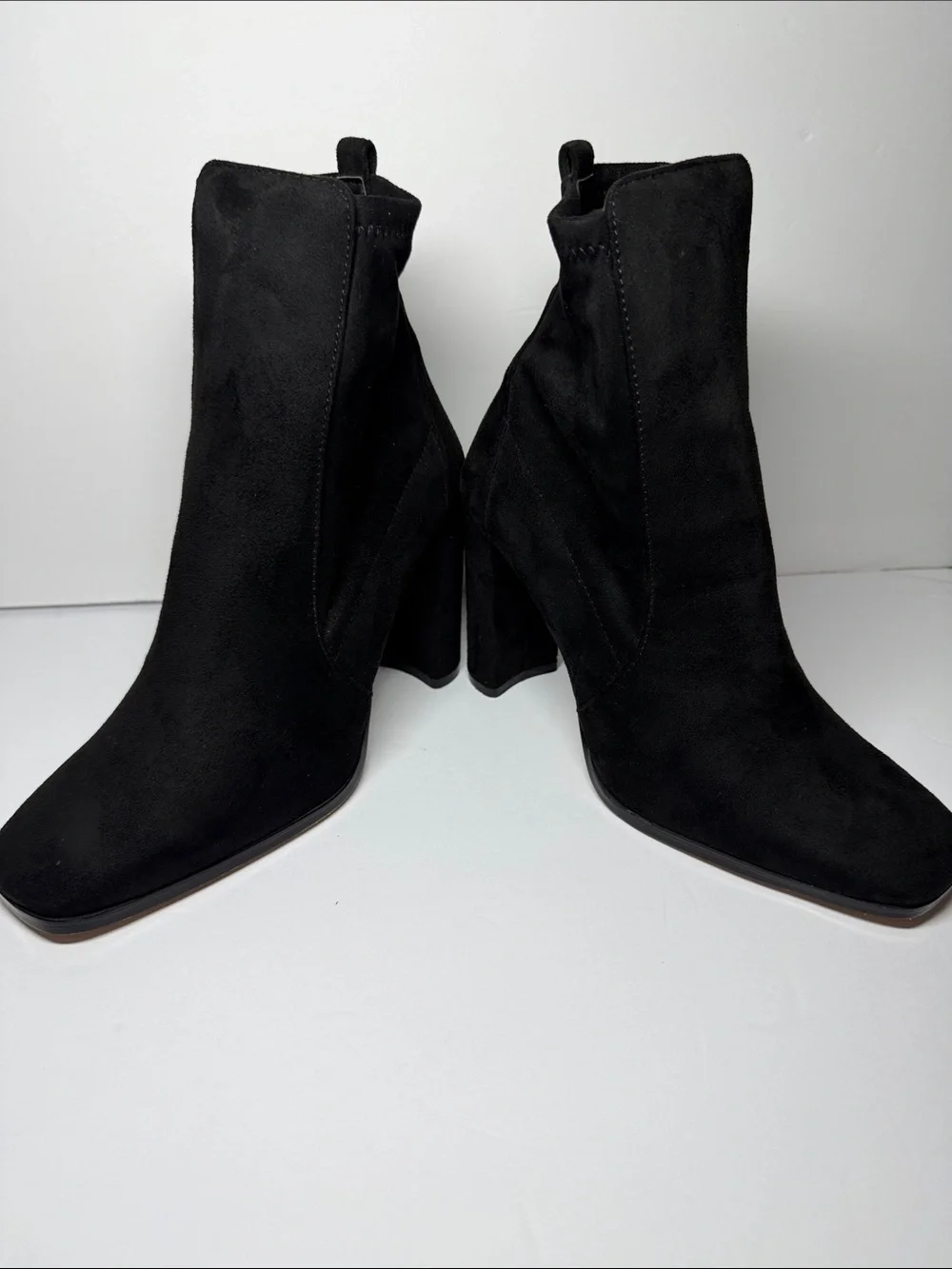 ALDO Black Suede Block Heel Ankle Boots - Women's Size 8 (4